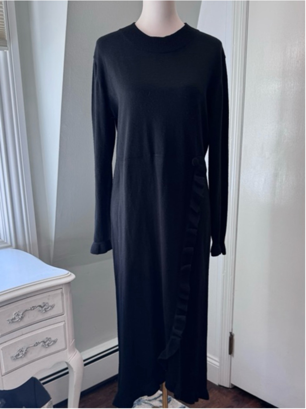 Donna Ricco | Black Long Sleeve knit Dress | Size Medium